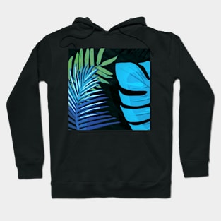 TROPICAL LEAVES & BLACK no3c5 Hoodie